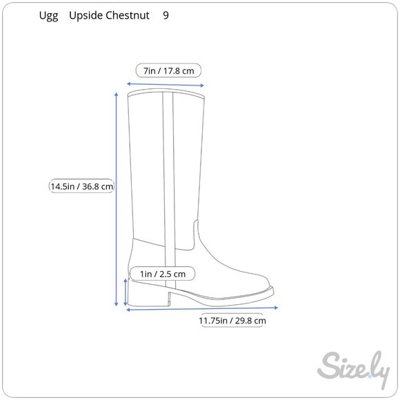 UGG Upside Boots  Size 9 Tall Leather Shearling Lace Up Chestnut Brown Flat Sole - Picture 9 of 9